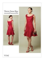 1542 VOGUE PATRICIA JEANNE KEAY PRINCESS FLOUNCE SLEEVELESS DRESS PATTERN 6-14 or 14-22 NEW choice